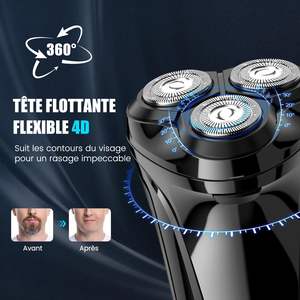 Rasoir électrique sans fil pour homme avec tête flottante, étanche, triple lame, tondeuse escamotable, verrouillage de voyage pour utilisation en camping-car - Product Image 1