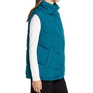 Chaleco hinchado de media manga al por mayor, chaqueta acolchada de invierno con forro aislante y cremallera completa, nuevo diseño, chaleco a prueba de viento a la moda para mujer - Product Image 5