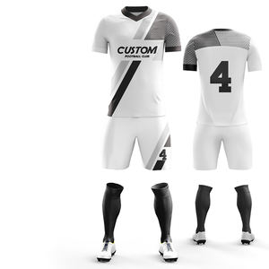 Ensemble d'uniformes de football d'hiver respirants à sublimation personnalisée maillot à col en V coutures renforcées en polyester léger de haute qualité - Product Image 4