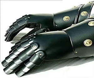 Guanteletes de caballero medieval vintage Guantes de armadura funcional con acero para artesanías de cuero SCA Ágata - Product Image 5
