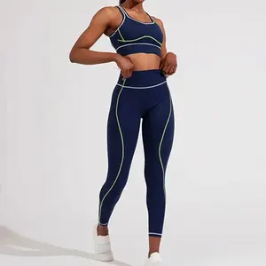 Vente en gros Ensemble yoga deux pièces sans manches sans couture pour femmes Vêtements de fitness en vente maintenant - Product Image 2