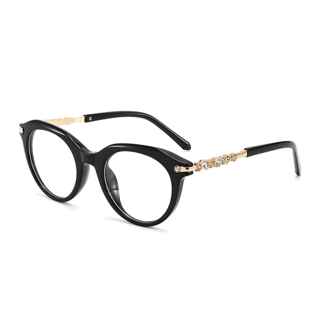 Rhinestone Embellished Plain Glasses - Fashionable & Classic | Women Style