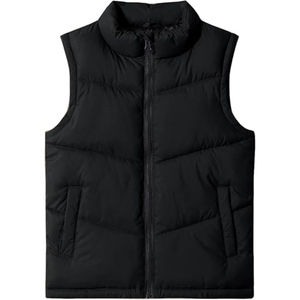 Casual Sleeveless Canvas Puffer Vest Stand Collar Puffy Winter Body <b>Warmer</b> Custom Front New Design Windproof Winter Jacket - Product Image 1