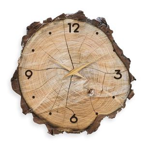 Horloge murale rétro en bois texture cristal porcelaine MDF horloge muette horloge à quartz peut être personnalisée - Product Image 2