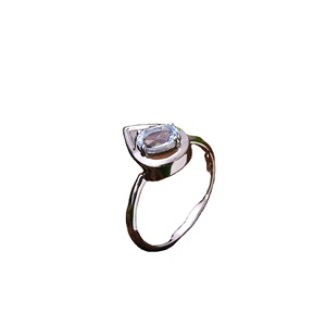 Anillo de compromiso de plata de ley 92,5, Topacio Azul Natural de 2,8 gramos, piedra de corte ovalado, estilo religioso, alta calidad, terceros - Product Image 1