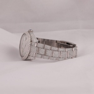 Montre Bling à la mode Lab Diamond VVS Moissanite Fancy Montres faites à la main pour hommes Stock de montres à portée de main en provenance d'Inde - Product Image 3