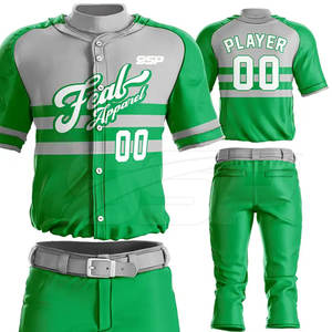 Conjuntos de uniformes de béisbol profesionales hechos a medida al por mayor, logotipo personalizado transpirable de talla grande - Product Image 2