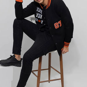 2024 Custom Men's Leather <b>Patchwork</b> Thin Varsity <b>Jacket</b> with Letterman Design - Product Image 6