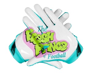 Vente en gros de gants larges super collants de football américain gants de Fielding avec logo personnalisé avec poignées pour le rugby par temps froid - Product Image 6