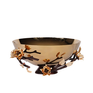 Bol de service en métal argenté de qualité créative branche de fleur bol de fruits décoratif pour les fêtes de mariage comme pièce maîtresse - Product Image 5