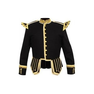 Chaquetas Dobles para Banda de Gaitas en Blanco y Negro, Chaquetas Dobles para Banda de Gaitas de Primera Calidad - Product Image 5