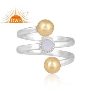 ที่ขายดีที่สุดปรับเงินสเตอร์ลิงธรรมชาติรุ้งดวงจันทร์หินพลอยผู้ผลิตเครื่องประดับที่กำหนดเอง - Product Image 2