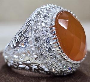 Anillo de diseñador hecho a mano de excelente calidad de Plata de Ley 925, última moda, forma ovalada, piedra preciosa cornalina, ajuste de bisel clásico - Product Image 5