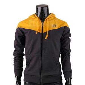 Vente en gros de qualité supérieure, sweat à capuche avec fermeture éclair complète, logo personnalisé, sweat à capuche en coton zippé 2 tons pour hommes, sweat-shirts et sweatshirts à capuche en molleton uni pour hommes - Product Image 3