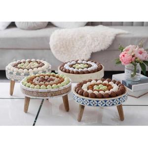 Elegante soporte de pastel con Incrustaciones de nácar multicolor hecho a mano para decoración de vajilla de boda y fiesta para postres - Product Image 1