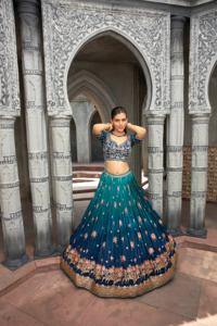 Nouvelle merde jacard et dola soie avec organza jacard dupatta Lehenga Choli Collection - Product Image 2