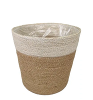 Pots de fleurs et jardinières en jonc de mer et jute, style américain, écologiques, à motif circulaire, paniers de rangement suspendus pour jardin et maison