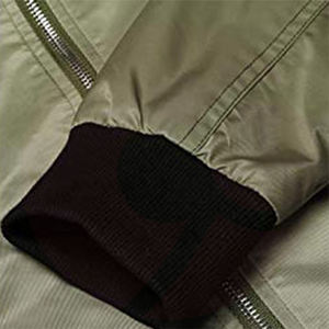 เสื้อแจ็กเก็ตผู้ชายผ้าถักโครเชต์ซักด้วยการปิดซิปสำหรับฤดูหนาวทำจากหนังและผ้ายีนส์ - Product Image 3