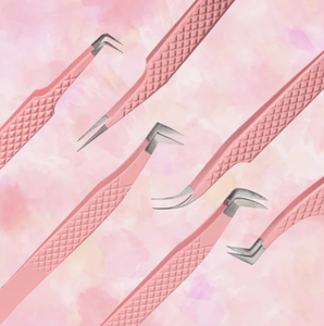 แหนบสำหรับขนตา90องศาพร้อมที่จับปลายไฟเบอร์แหนบสำหรับต่อขนตาแบบปรับแต่งโลโก้ได้ตามต้องการ - Product Image 1