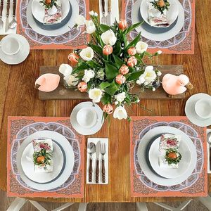 Wholesale Factory Price Orange White Glass <b>Beaded</b> <b>Placemats</b> Designer Decorative <b>Beaded</b> <b>Placemats</b> for Farmhouse Parties New Year - Product Image 5