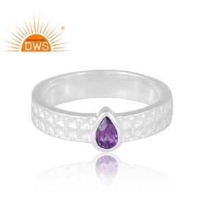 Design élégant 925 argent Sterling naturel améthyste pierre précieuse bague pour les femmes Design personnalisé bijoux pour les femmes cadeau pour elle - Product Image 3