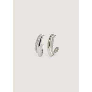 Pendientes Esculpidos en Forma de Ola con Diamantes y Plata Rhea - Product Image 1