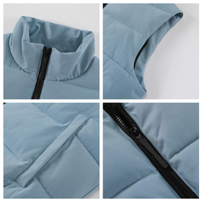 เสื้อกั๊กดาวน์แขนกุดสำหรับผู้ชาย, เสื้อกั๊กขนลงบนผ้าระบายอากาศได้สำหรับผู้ชายสวมใส่ในชีวิตประจำวัน - Product Image 5