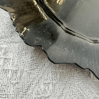 Assiette de Présentation Irrégulière en Plastique Noir pour Mariage, Événement, Fête, Décoration de Table