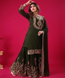 Lujo Les Robes Vestido modesto Color azul Estilo Chic Traje islámico Salwar Dubai Ropa de fiesta Top sharara dupatta - Product Image 6