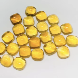 Citrino natural, corte cabujón, color amarillo, piedras preciosas sueltas, fabricante de Jaipur, cuarzo, nacimiento de noviembre - Product Image 1