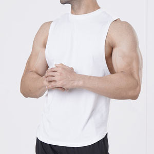 Débardeur de sport côtelé sans manches en coton épais et sans manches pour hommes, gilet de course à pied tricoté pour le sport et le fitness - Product Image 6