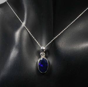 Collar Boho de Plata de Ley con Colgante de Ópalo Etíope Negro Facetado, Joyería de Piedras Preciosas Hecha a Mano, Regalo para Mujer - Product Image 3