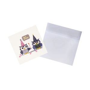Carte en quilling, couple, hibou mignon, thème d'anniversaire, carte en quilling faite à la main, cartes de vœux avec enveloppe, art papier, cadeau, joyeux anniversaire - Product Image 3