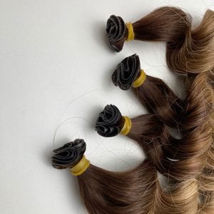 22 pouces 100% Remy Extensions de cheveux humains de haute qualité génie trame Balayage couleur vague de corps 2/4Q + 6C Extension supérieure - Product Image 3