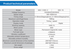 900-1S centrífuga portátil de baixa velocidade 0-<span class=keywords><strong>4000</strong></span> <span class=keywords><strong>RPM</strong></span> 100ML * 6 / 900-1 /900-2 - Product Image 6