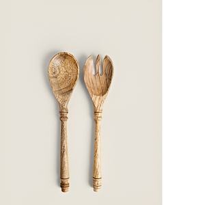 Juego de servidor de ensalada de boda de madera de plata brillante elegante y superventas al por mayor de 2 para hoteles y restaurantes en casa - Product Image 6