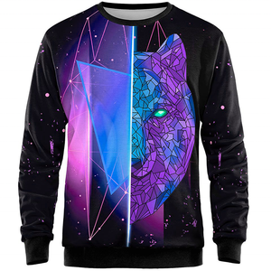 Commande en gros hommes sweats broderie personnalisée Logo décontracté pull à col rond coton polaire surdimensionné vêtements de mode - Product Image 3