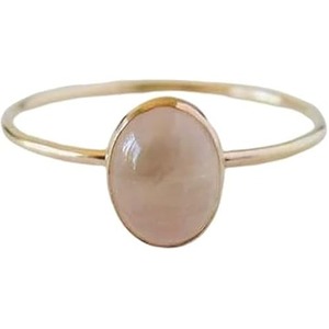 Anillo de mujer, de cuarzo rosa Natural piedra preciosa, piedra natal de abril, anillo apilable delicado, joyería pequeña hecha a mano, anillo de Plata de Ley 925 - Product Image 1