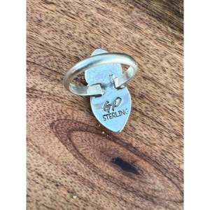 Greg Perry Fine Sterling <b>Silver</b> <b>Ring</b> Lapis & Kingman Turquoise Bezel Setting Size 9 <b>Statement</b> <b>Ring</b> for Everyday Wear - Product Image 5