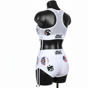 Conjunto de Bikini Premium para Mujer, 225 GSM, Nailon y Spandex, Blanco, con Panel de Malla Gráfica, Estilo Bordado, Logotipo con Parche, Bikinis para Mujer - Product Image 6