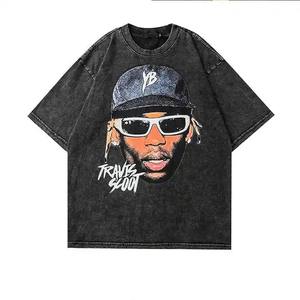 เสื้อผ้าสตรีทแวร์เปิดไหล่สำหรับผู้ชายเสื้อโอเวอร์ไซส์ผ้าคอตตอนบ็อกซี่สี100% - Product Image 2