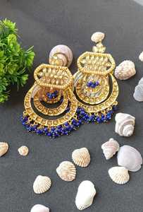 Fabricante indio proveedor de joyería cristal Kundan cuentas cuelga grandes Chandbali pendientes nupciales joyería de moda india para Wom - Product Image 2