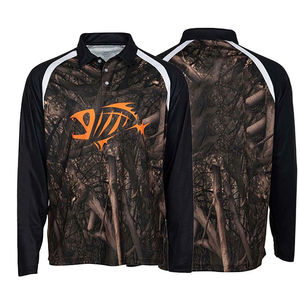 Polo de haute qualité 100% polyester pour la pêche sportive, manches longues, respirant, design personnalisé par sublimation, directement de l'usine - Product Image 1