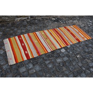 พรมขนแกะเย็บปะสีส้มแดงแบบดั้งเดิมโถงทางเดินทรงสี่เหลี่ยมผืนผ้าผืนใหญ่สำหรับวัยรุ่น7.9ft x 2.6 - Product Image 3