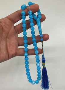 Rosario Faturan 100% Rosario Tasbih Material de alta calidad baquelita hecho a mano 45 cuentas Color Turquesa - Product Image 3