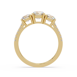 Wholesale Three Stone Lab Grown Diamond Engagement Rings 14K <b>Solid</b> Gold 2.50 CTW Rhodium Plated Women's Custom Manufacturer - Product Image 4
