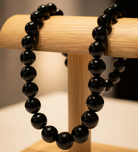 Collar de plata 925 de 18 pulgadas de alta calidad para mujer, diseño anudado a mano, cuentas de piedra de ónix negro Natural, regalo de moda de agua dulce - Product Image 6