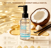 Minyak Rambut GATASE Kelapa Vanila, Ringan, Melembutkan, Menutrisi, Bebas Kekejaman, Bebas Silikon, Perawatan untuk Rambut Kering dan Rusak