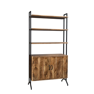 4 Tier Industrial <b>Bookcases</b> Living Room Cabinets Kitchen Cabinets Wardrobes With Solid Wood and Metal Crafts Bedroom Furniture - Product Image 1