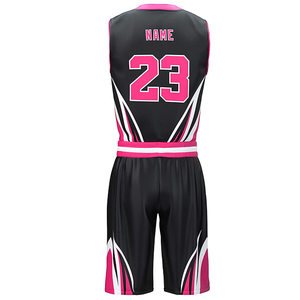 Combinaison de basketball en polyester unisexe personnalisable, short en jersey respirant à séchage rapide, logo personnalisable de grande taille - Product Image 3